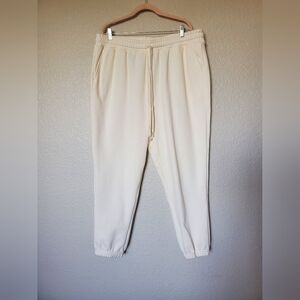 Fabletics Go To Sweatpants Loungewear Joggers Cream White Women’s Size 1X NWT